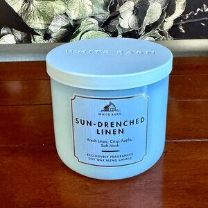 NEW SUN-DRENCHED LINEN 3-Wick 14.5 oz Candle Bath & Body Works